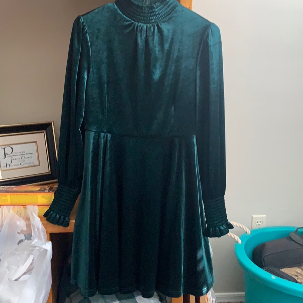 Green velvet size small dress